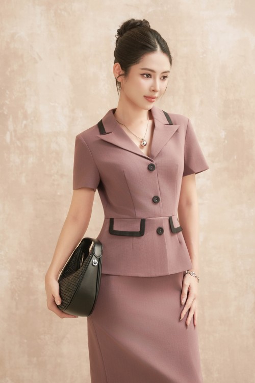 Sixdo Rosy Pink Woven Pencil Dress